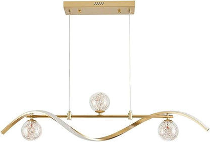 LED Linear Kitchen Island Light Fixtures, Modern Dimmable Dining Room Light Fixture 4-Light