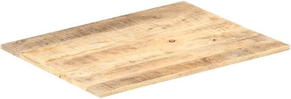 Solid Mango Wood Table Top 35.4 x 27.6 Inch, Rectangular Rustic Wood Desktop for Dining Table, Kitchen Island, Restaurant Desk Replacement, Brown