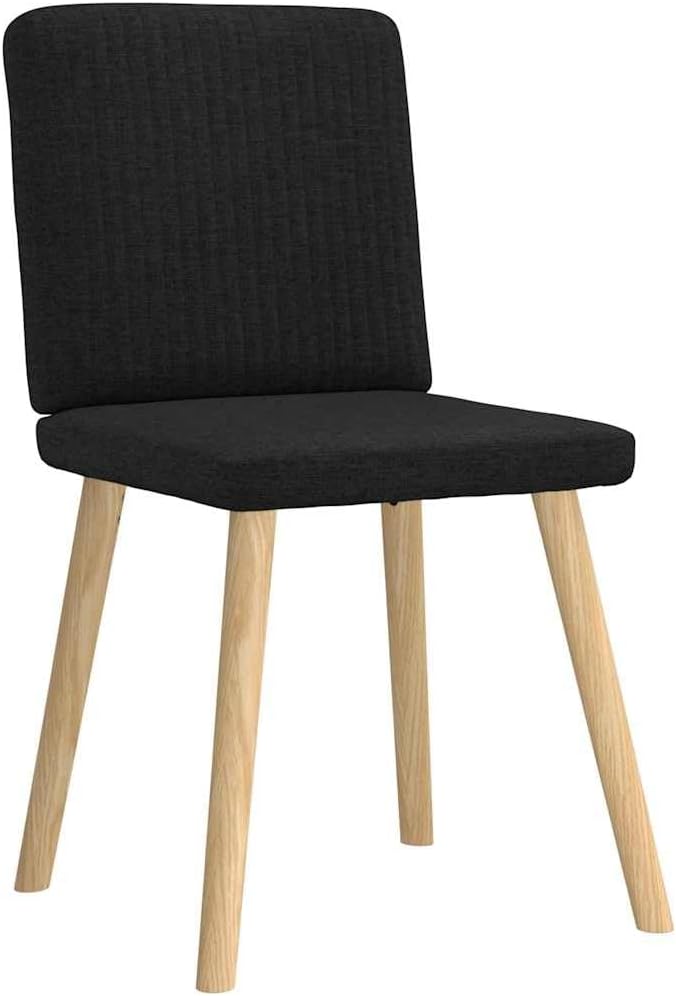 6-Piece Black Fabric Dining Chairs Set with Metal Frame and Thick Foam Seating, Modern Farmhouse Kitchen Chairs for Dining Room Living Room and Home Decor