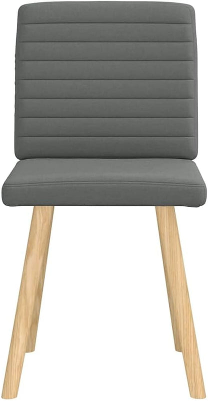 Modern Dining Chairs Set of 2 Dark Gray Fabric Upholstered Accent Chairs with Sturdy Metal Frame and Thick Foam for Kitchen Living Room Farmhouse Furniture