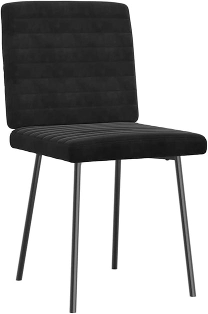 6-Piece Black Velvet Dining Chairs Set with Metal-Wood Frame, Soft Upholstered Seats for Kitchen Dining Room Living Room Modern Furniture