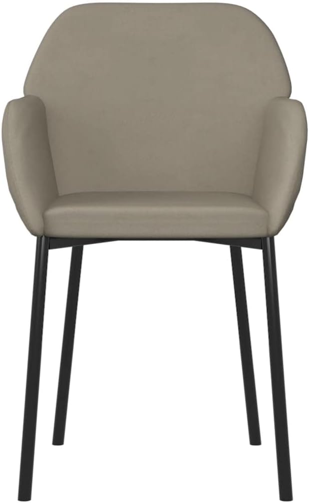 Set of 2 Modern Light Grey Velvet Dining Chairs 23.2"x21.3"x29.9", Ergonomic Farmhouse Accent Seat for Kitchen Comedor Living Room Bedroom