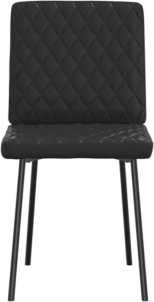 Black Dining Chairs Set of 4 Modern Accent Chairs Kitchen Furniture with Faux Leather Upholstery and Sturdy Frame for Dining Room Living Room