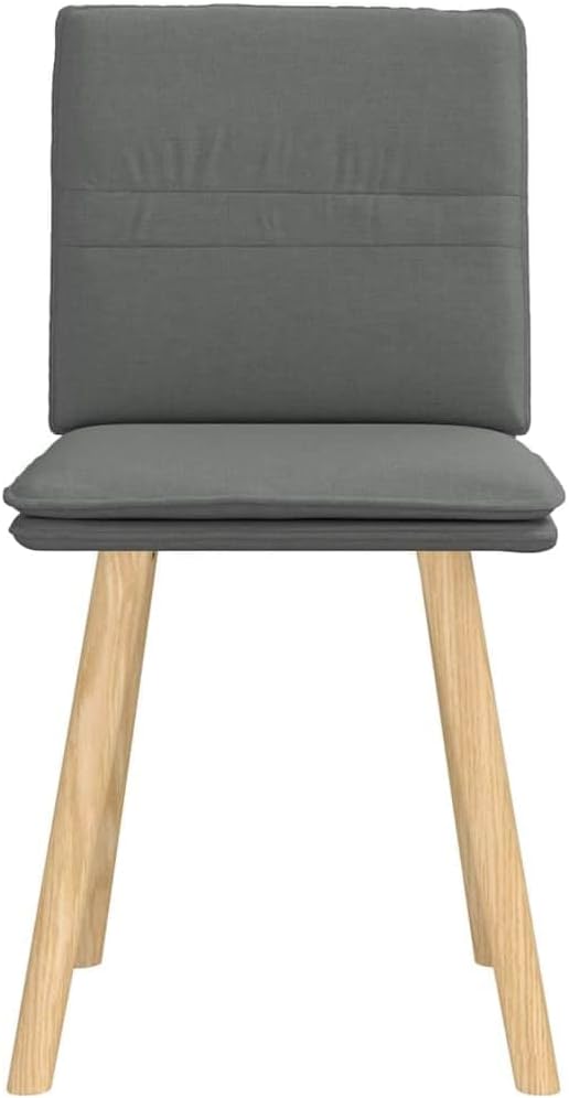 Dining Chairs Set of 2 Dark Grey Solid Rubber Wood Frame with Polyester Upholstery Ergonomic Design for Modern Farmhouse Kitchen and Dining Room
