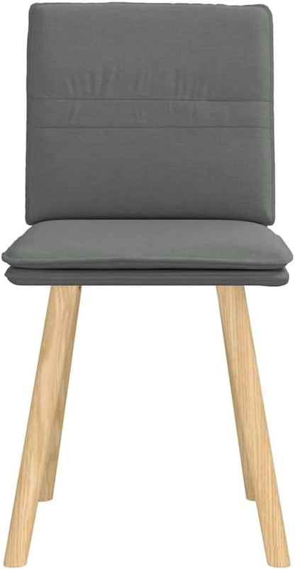 Dining Chairs Set of 2 Dark Grey Solid Rubber Wood Frame with Polyester Upholstery Ergonomic Design for Modern Farmhouse Kitchen and Dining Room