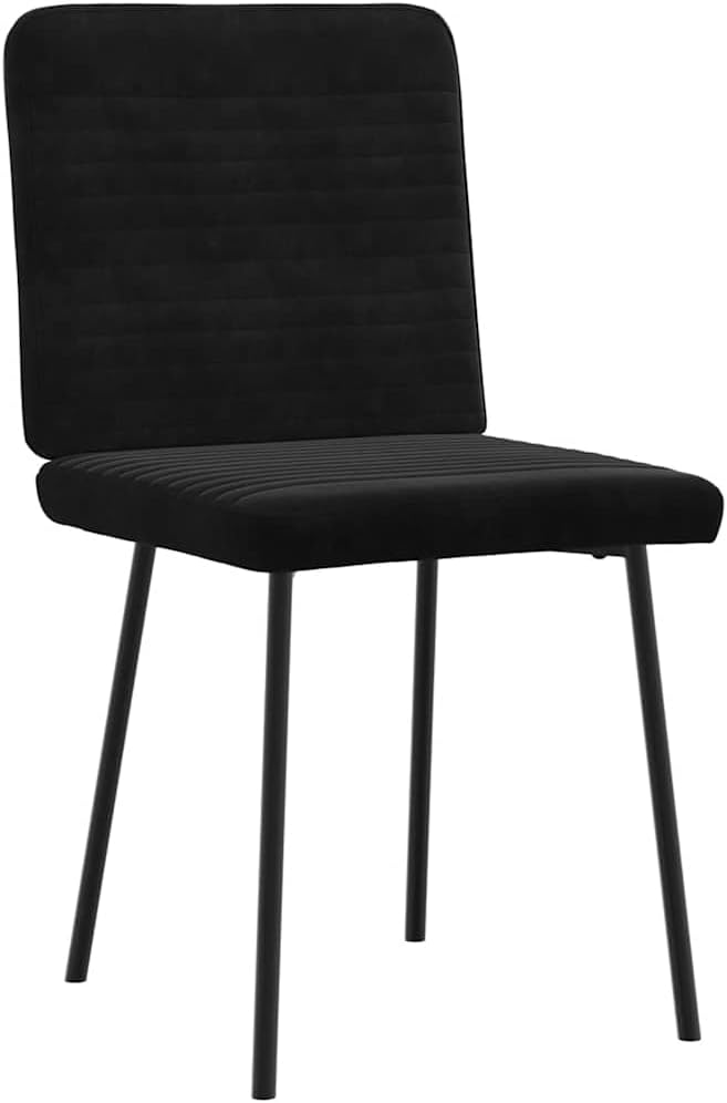 2-Pack Black Velvet Dining Chairs Modern Accent Chairs with Metal Frame, Soft Foam Seat for Kitchen Living Room Bedroom Vanity