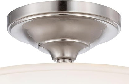 Minka Lavery 4172-84 Harbour Point Semi-Flush, 2-Light, 120 Total Watts, 13.5-in H x 10.75-in W, Brushed Nickel