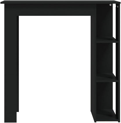 Black Engineered Wood Rectangular Bar Table, 40.7-Inch Tall, Perfect for Dining Room Kitchen Island Spaces