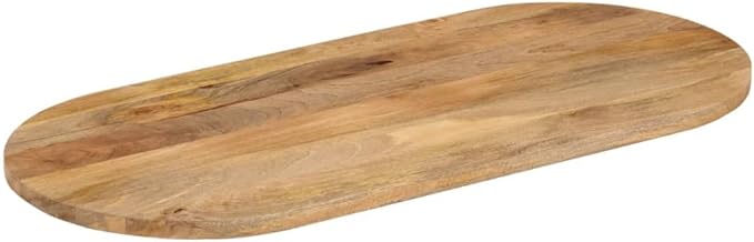 Natural Brown Mango Wood Table Top Rustic Oval Kitchen Dining Table Top Solid Wood Durable Surface for Home and Commercial Use