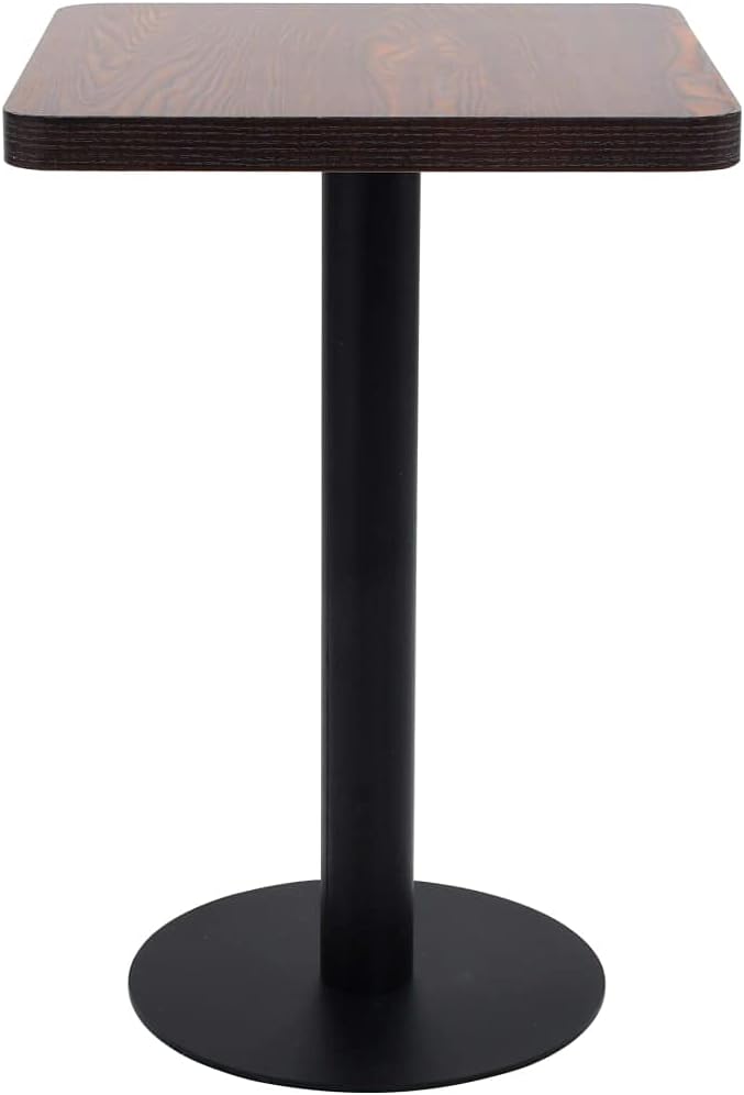 Small Black Bistro Table 19.7 x 19.7 x 29.5 in MDF Top Matte Steel Frame Compact Dining Room Square Kitchen Table for Apartment Cafe Living Room