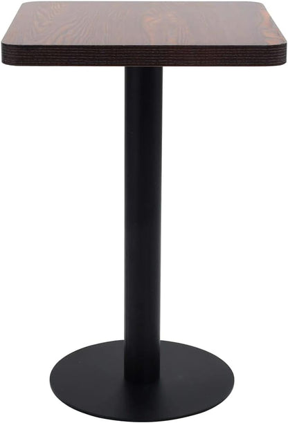 Small Black Bistro Table 19.7 x 19.7 x 29.5 in MDF Top Matte Steel Frame Compact Dining Room Square Kitchen Table for Apartment Cafe Living Room