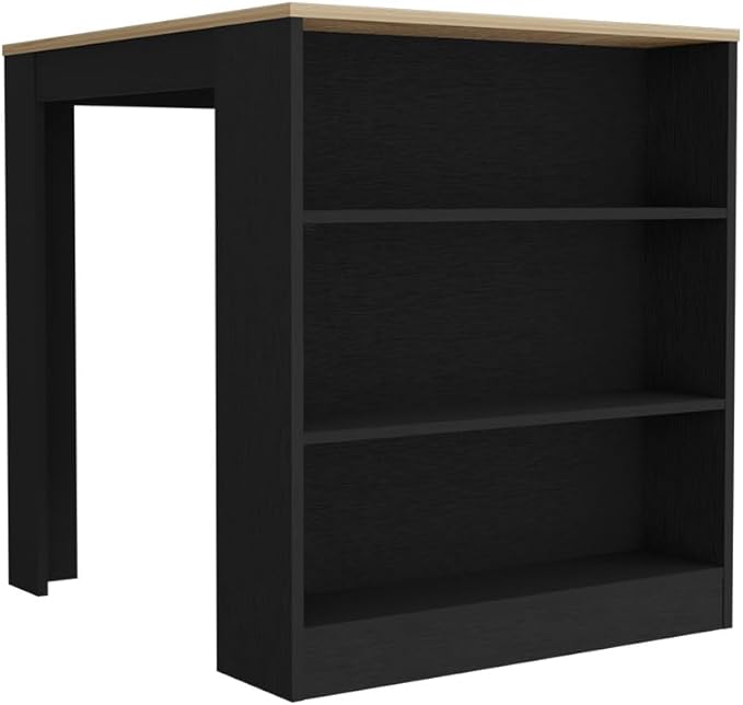 Kitchen Counter Dining Table Toledo, Kitchen, Black/Pine