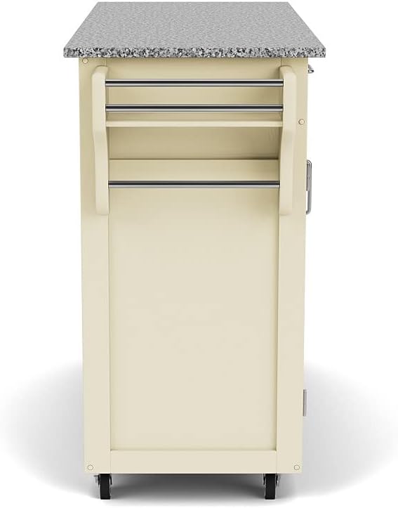 Homestyles Create Kitchen Cart, Gray Granite Top, Off White