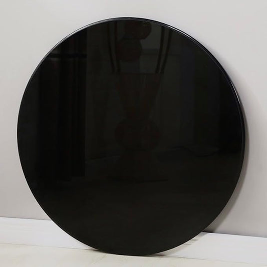 20 inch Round Glass Table Top - Black Tempered Glass Surface Protector - Safe 1/4" Thick Round Edge - Useful for Replacement,Dining Table, Patio, Coffee and End Table,Indoor & Outdoor