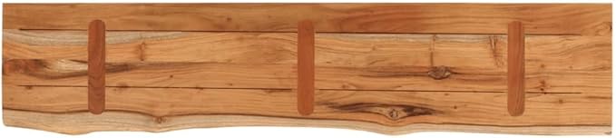 Solid Acacia Wood Live Edge Shelf Wall Mounted for Decorative Items with Shelf Supporting 165.3 lbs, Rustic Wall for Living Room, Natural Wood Tones 47.2 in Width