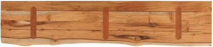 Solid Acacia Wood Live Edge Shelf Wall Mounted for Decorative Items with Shelf Supporting 165.3 lbs, Rustic Wall for Living Room, Natural Wood Tones 47.2 in Width