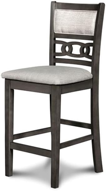 New Classic Furniture Gia Counter Table with Two Chairs and Storage Shelf, 30-Inch, Gray