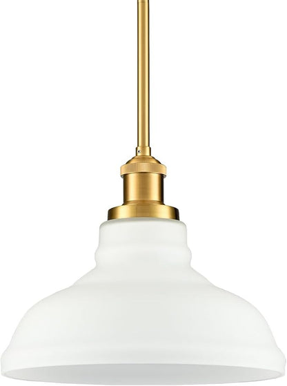 HOLKIRT Modern Pendant Light Fixtures Gold Pendant Lights Kitchen Island Hanging Lights for Bedroom Dining Room Bathroom with Dome Opal Glass,Adjustable Height