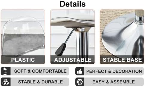 Modern Dining Chairs,Minimalist 360-Degree Swivel Bar Stools with Adjustable Height,Ergonomic Pu Seats & Metal Legs,Set of 2 for Kitchen Island, Home Bar,Restaurant and Front Desk Cashier,White