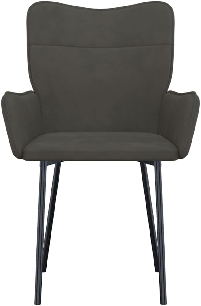 Modern Velvet Upholstered Dining Chairs 2 Pack Dark Gray Metal and Plywood Frame Comfortable Seating for Dining Room Kitchen Farmhouse Decor