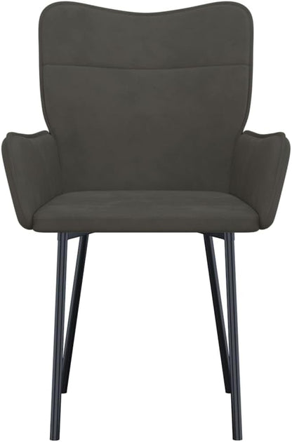 Modern Velvet Upholstered Dining Chairs 2 Pack Dark Gray Metal and Plywood Frame Comfortable Seating for Dining Room Kitchen Farmhouse Decor