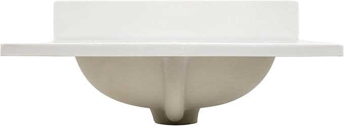 Design House Cultured Marble Vanity Top, 25 in W x 22 in D, Integrated 4 in Centerset Oval Sink & Backsplash, Ivory Swirl, 586313