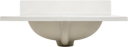Design House Cultured Marble Vanity Top, 25 in W x 22 in D, Integrated 4 in Centerset Oval Sink & Backsplash, Ivory Swirl, 586313
