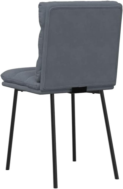 Modern Farmhouse Dining Chairs Set of 2 Dark Gray Velvet Upholstered Accent Chairs with 18.5 in Legs Compact 8.4 x 7 x 12.9 in for Kitchen Dining Room Living Room Bedroom