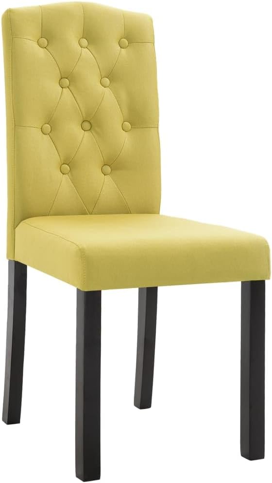 Set of 2 Modern Green Dining Chairs with Solid Rubberwood Legs 14.7 in Tall Comfortable Farmhouse Accent Seating for Dining Room Kitchen Living Room