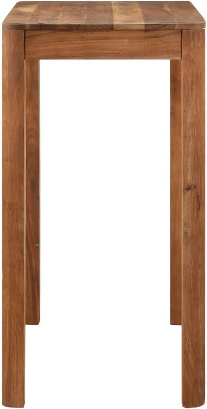 Honey Brown Bar Table Solid Acacia 43.3x21.7x41.7 in Rectangular Modern Counter Height Dining Table for Apartment Kitchen Dining Room