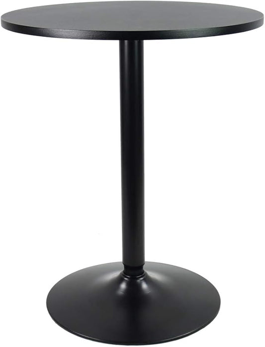 KKTONER Round Bar Table 23.6-Inch Top for Cocktail Bar Pub Dining Bistro (28.7H, Black)