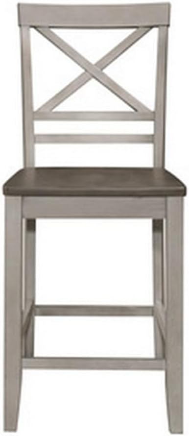 Counter Height Dining Chair with Crossbuck Backrest for Kitchen Island Seating