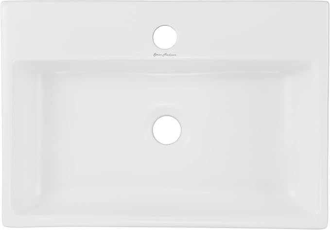 Claire 20 Rectangle Ceramic Vessel Sink, Matte White