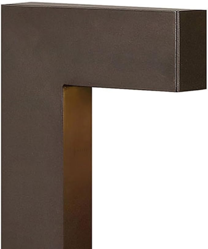 Hinkley Atlantis 15014BZ-LL Small LED Low Voltage Landscape Pathway Light, 12v, Dimmable, Aluminum, Safe for Wet Conditions, Etched Glass Lens, Wiring Kit and Ground Spike Included, Bronze Finish