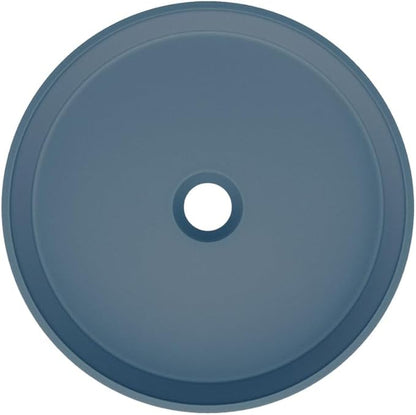 Swiss Madison Lisse 14.5" Concrete Round Vessel Sink in Matte Royal Blue