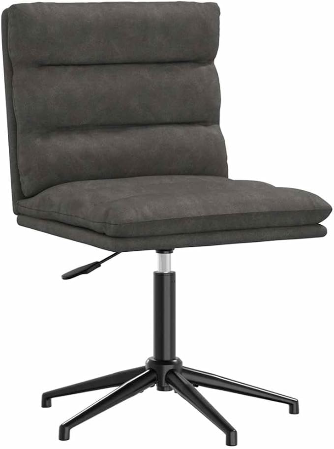 Adjustable Black Faux Leather Dining Chair, Metal Frame, 29.1-33.1", 265 lb, Modern