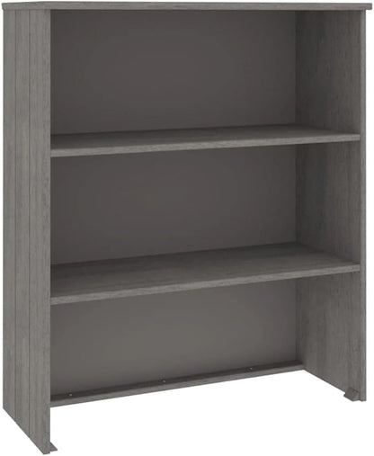 Light Grey Buffet Cabinet Top 33.5"x33.5"x39.4" Solid Pine Kitchen Storage Sideboard with Lacquered Surface Rustic Coffee Bar Credenza for Living Room Dining Nook