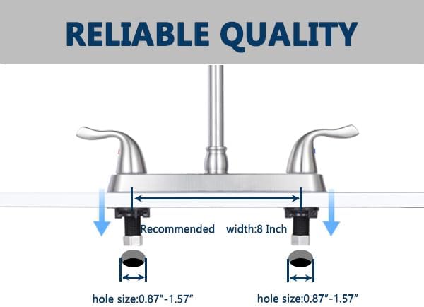 Brushed Nickel Kitchen Sink Faucet, 2 Handle 3 Hole Kitchen Faucet Without Sprayer, High Arc Swivel Spout Stainless Steel Sink Faucet for Rv Camper