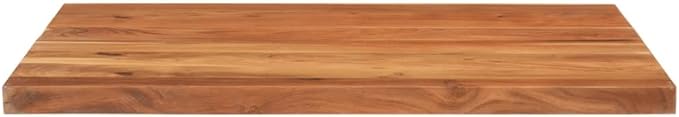 35.4 x 31.5 in Solid Acacia Wood Rectangular Tabletop, 1.5 in Thick Butcher Block Countertop for Dining, Kitchen, or Outdoor Use, Rustic Brown Finish