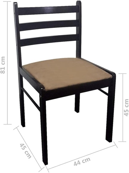 4 Pcs Brown Dining Chairs Solid Rubber Wood Velvet Upholstered Farmhouse Kitchen Chairs for Dining Room Kitchen Comedor