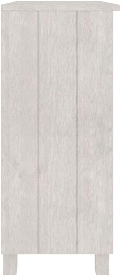 HAMAR White Solid Pine Sideboard 33.5"x13.8"x31.5" Buffet Cabinet with 2 Shelves, Modern Farmhouse Pantry Storage for Kitchen, Dining Room, Entryway