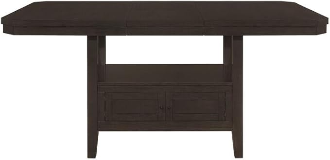 HomeStock Counter Height Table with Storage ' Rectangular Kitchen Dining Table ' Cappuccino Finish