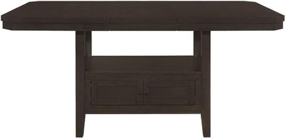 HomeStock Counter Height Table with Storage ' Rectangular Kitchen Dining Table ' Cappuccino Finish