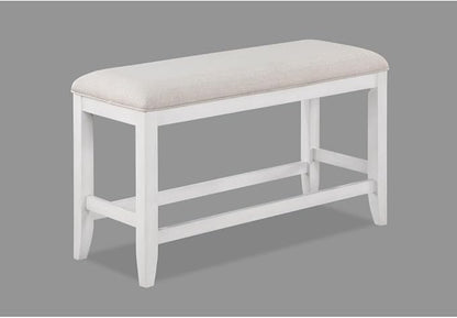 Counter Height Dining Bench with Fabric Upholstery and Wooden Frame for Kitchen Island Seating