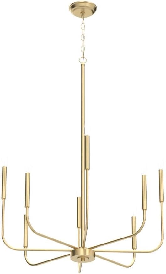 KSANA Gold Chandelier, Modern Light Fixture for Bedroom, Foyer, Dining & Living Room, Kitchen, and Entryway, (Upgraded Version, 2 Types of Height 8 Arms)