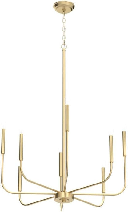 KSANA Gold Chandelier, Modern Light Fixture for Bedroom, Foyer, Dining & Living Room, Kitchen, and Entryway, (Upgraded Version, 2 Types of Height 8 Arms)