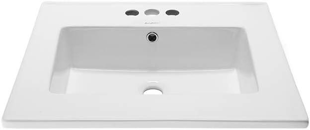 Swiss Madison Well Made Forever SM-VT327-3 Voltaire Vanity Top Sink, Glossy White