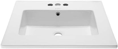 Swiss Madison Well Made Forever SM-VT327-3 Voltaire Vanity Top Sink, Glossy White