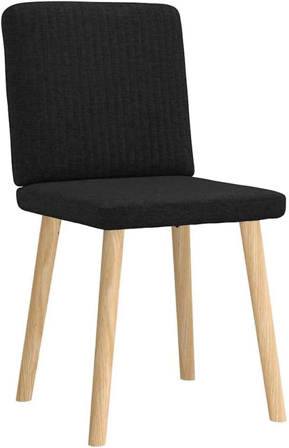 Modern Dining Chairs Set of 2 Black Fabric Upholstered Kitchen Chairs with Metal Wood Frame Comfortable Seating for Dining Room Living Room Bedroom