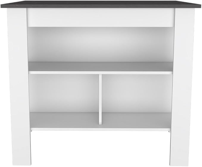 Modern Dining Table Kitchen Island Table with Shelves Adjustable Sturdy Stable Easy Clean Console Counter Luxury,White-2